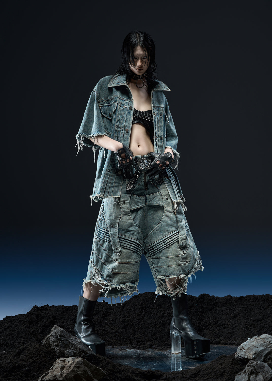 DENIM WASHED OVER SHIRT - AS070C