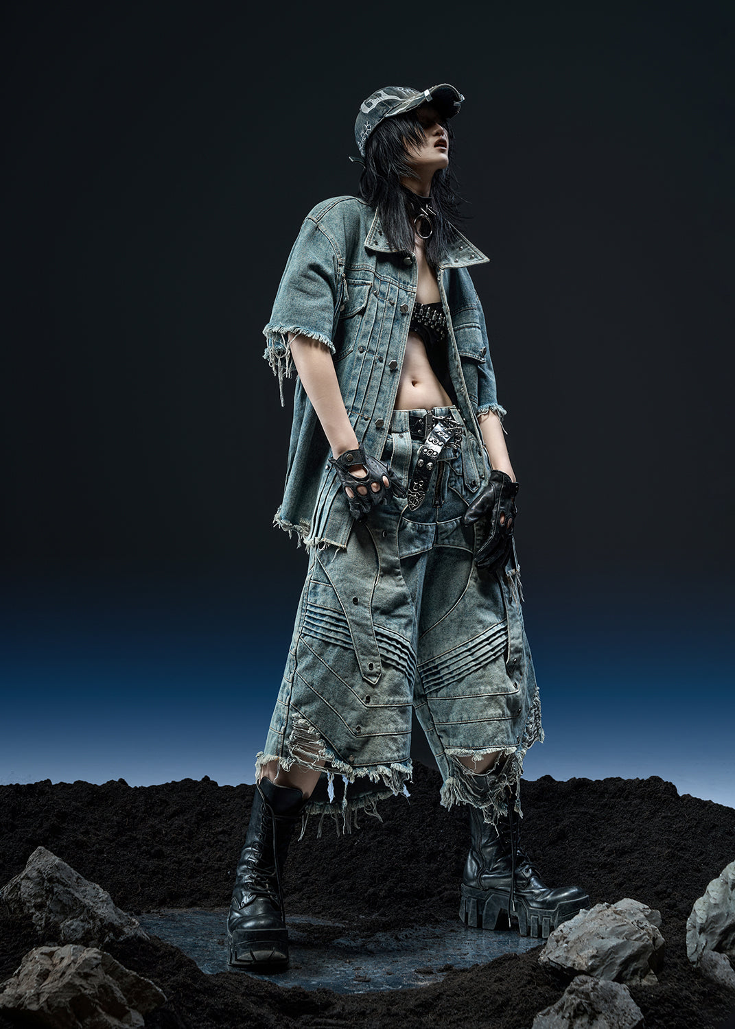 DENIM WASHED OVER SHIRT - AS070C