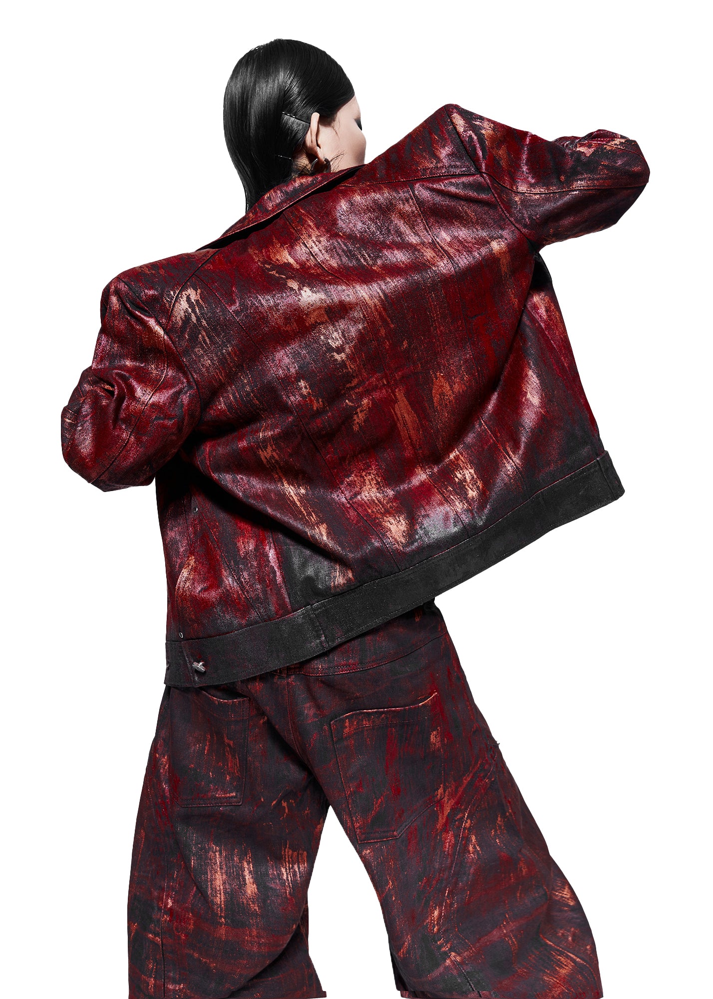 BLOOD WAXED DENIM JACKET - AK085D