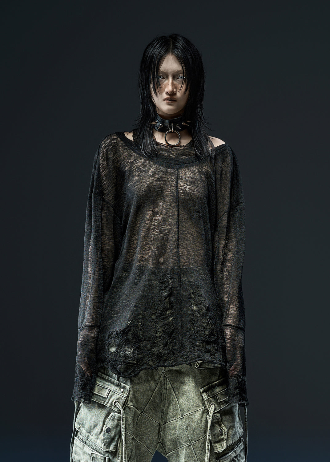 RIPPED OVER KNIT TOP - AD067