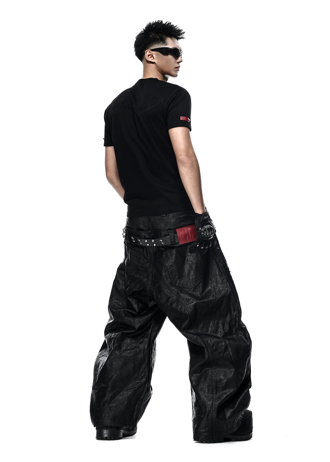 MOCK DOUBLE WAIST WIDE LEG PANTS - QD123
