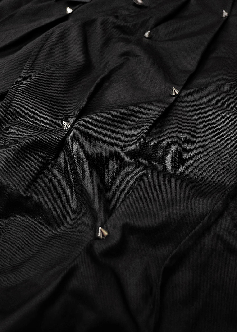 MULTI RIVET WAXED WIDE PANTS - QD126A