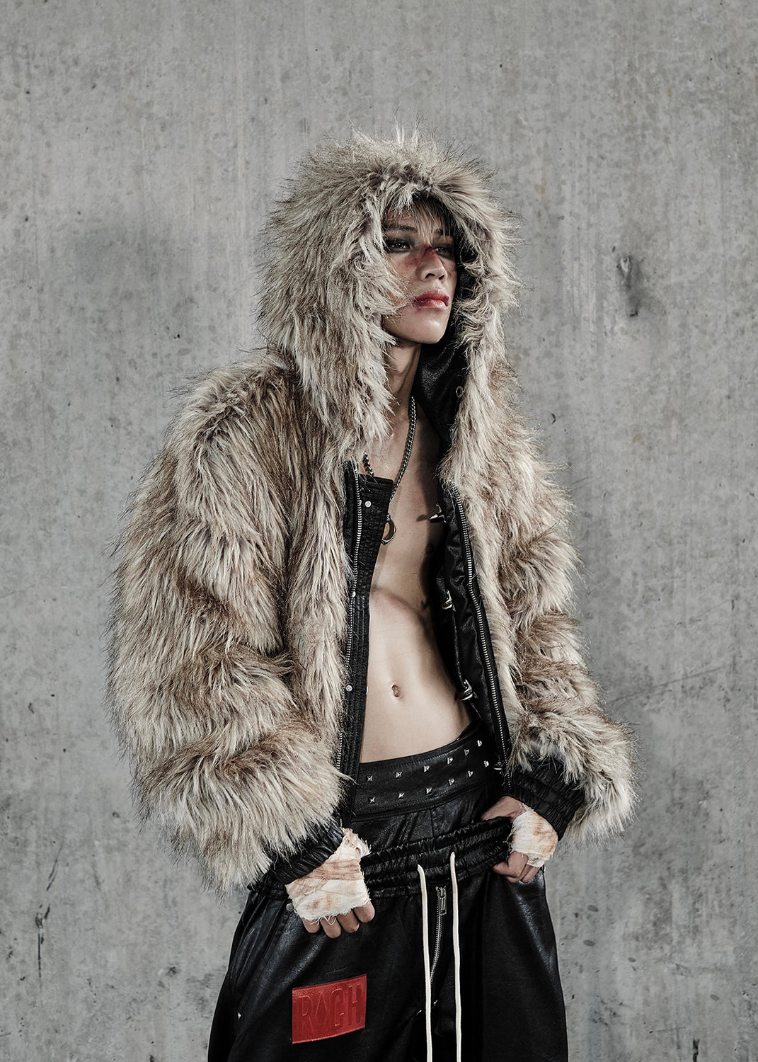 REVERSIBLE FAUX FUR JACKET - AK094