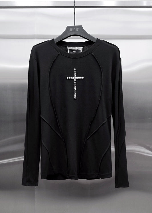 RIVETED CROSS SLIM LONGSLEEVE - AD068