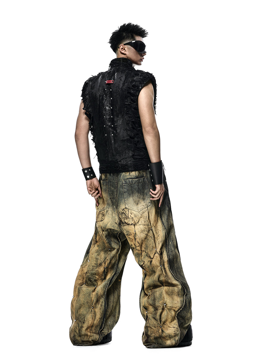 [PRE-ORDER] BLACK WAXED DENIM VEST - AK099