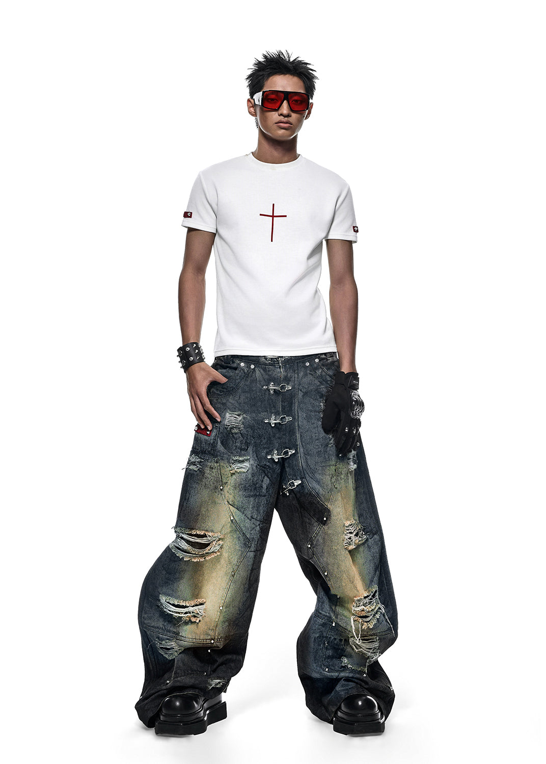 DRKNSS CLUB CROSS T-SHIRT (WH) - AN127B