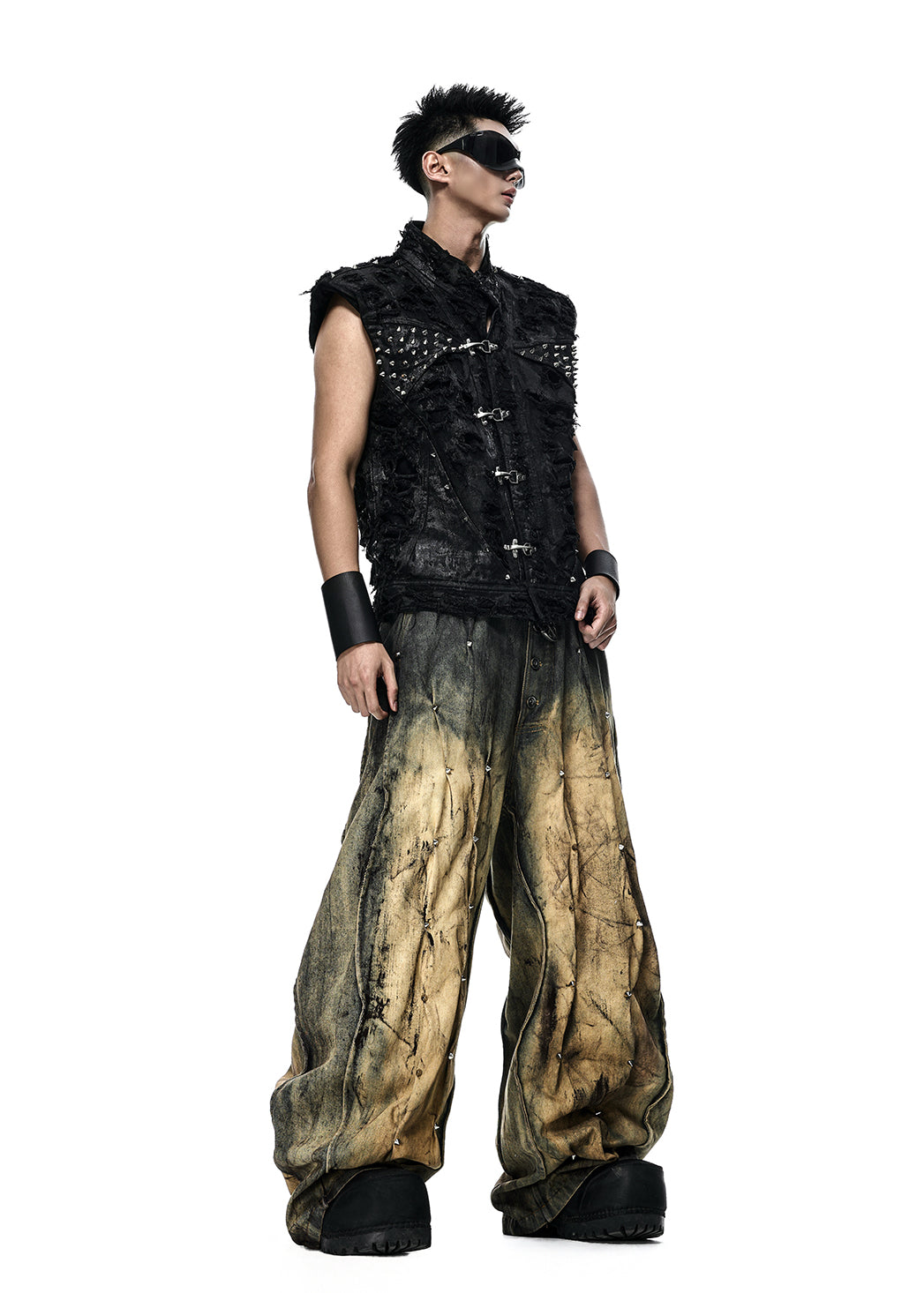 [PRE-ORDER] BLACK WAXED DENIM VEST - AK099