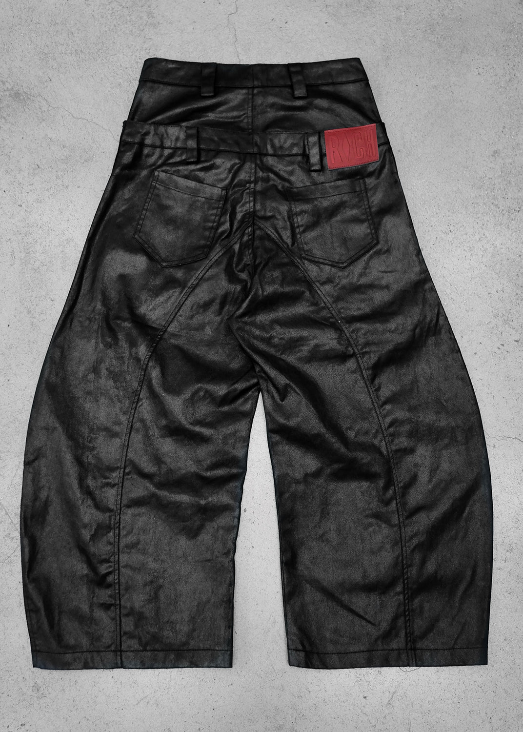 MOCK DOUBLE WAIST WIDE LEG PANTS - QD123