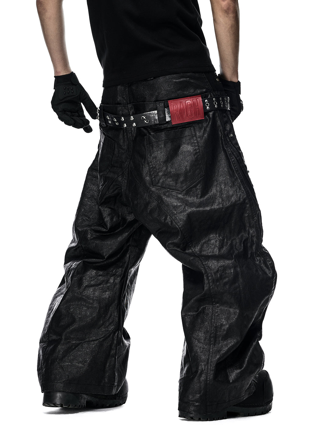 MOCK DOUBLE WAIST WIDE LEG PANTS - QD123