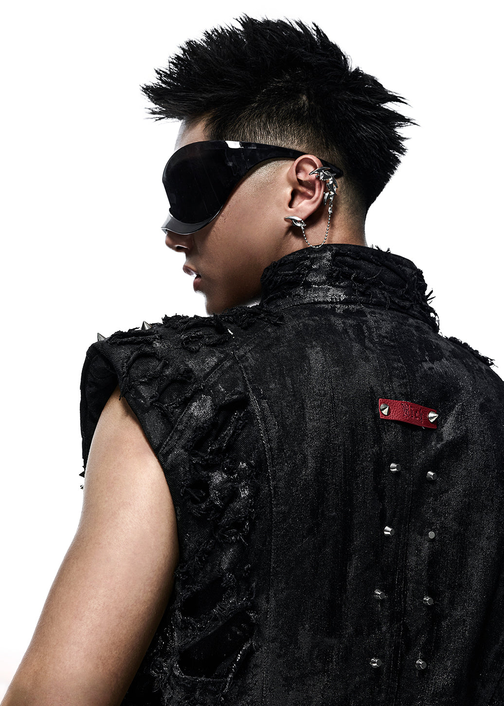 [PRE-ORDER] BLACK WAXED DENIM VEST - AK099