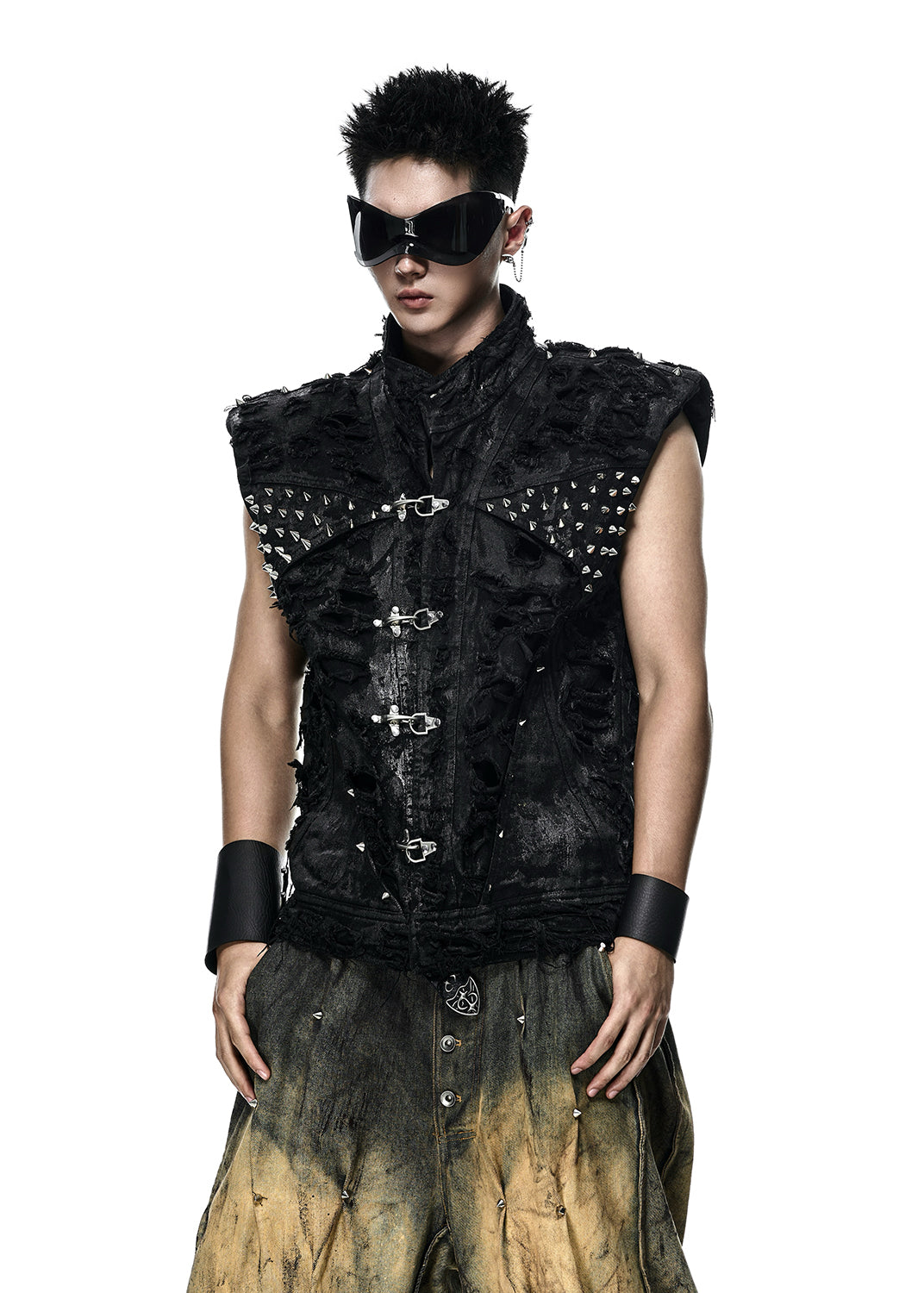 [PRE-ORDER] BLACK WAXED DENIM VEST - AK099