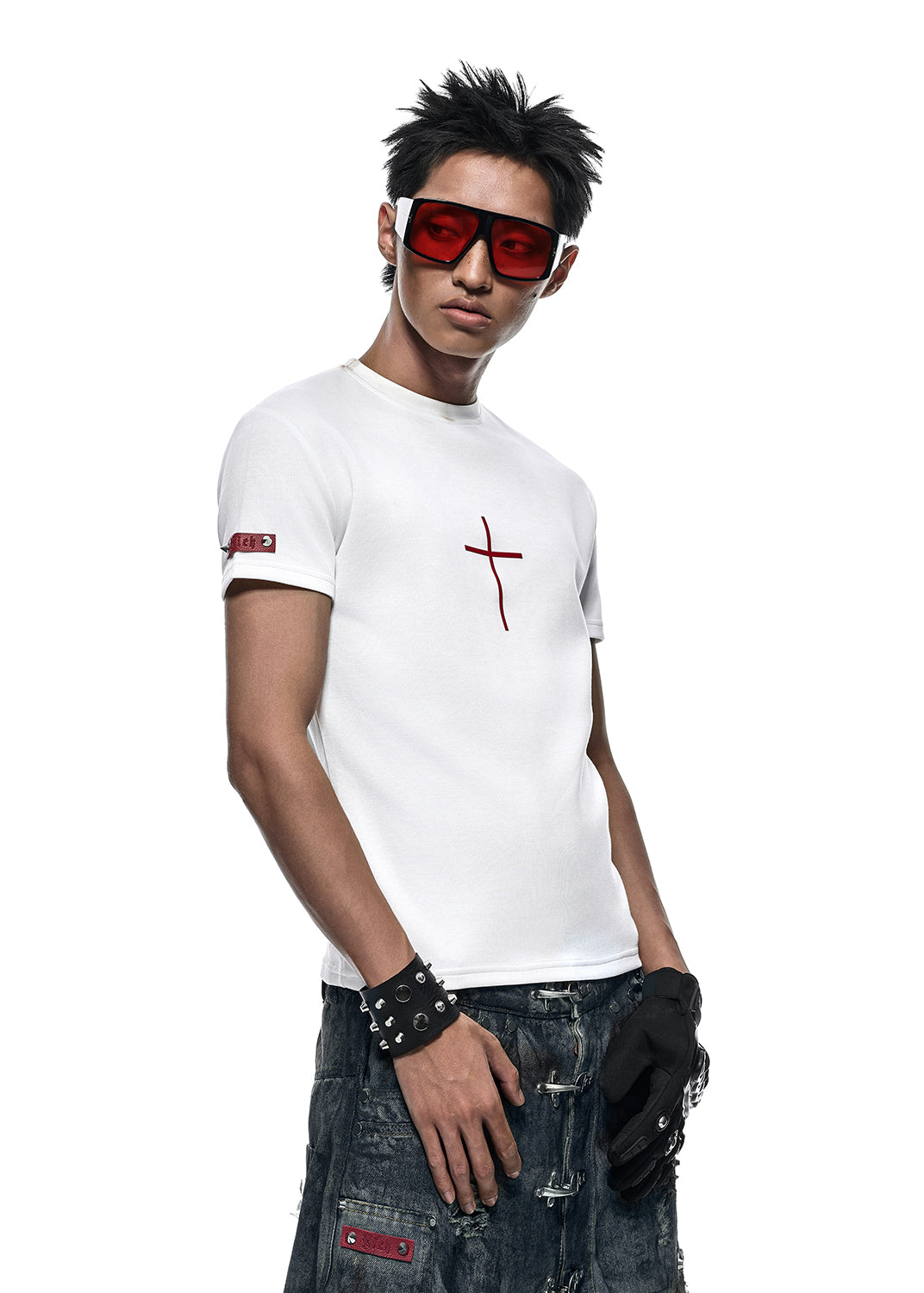 DRKNSS CLUB CROSS T-SHIRT (WH) - AN127B