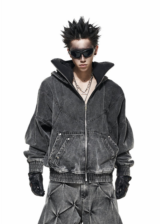 DENIM WASH NINJA HOODIE - AH026