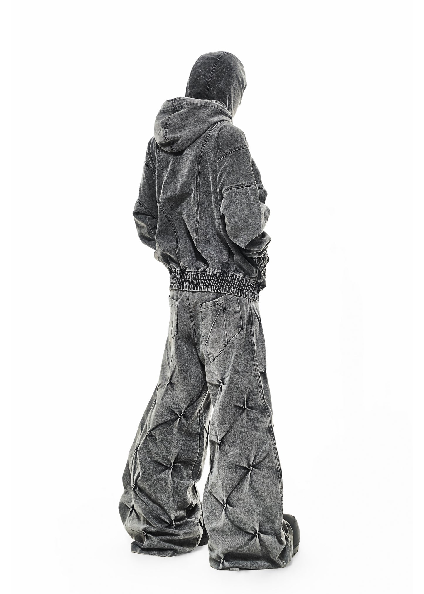 DENIM WASH NINJA HOODIE - AH026