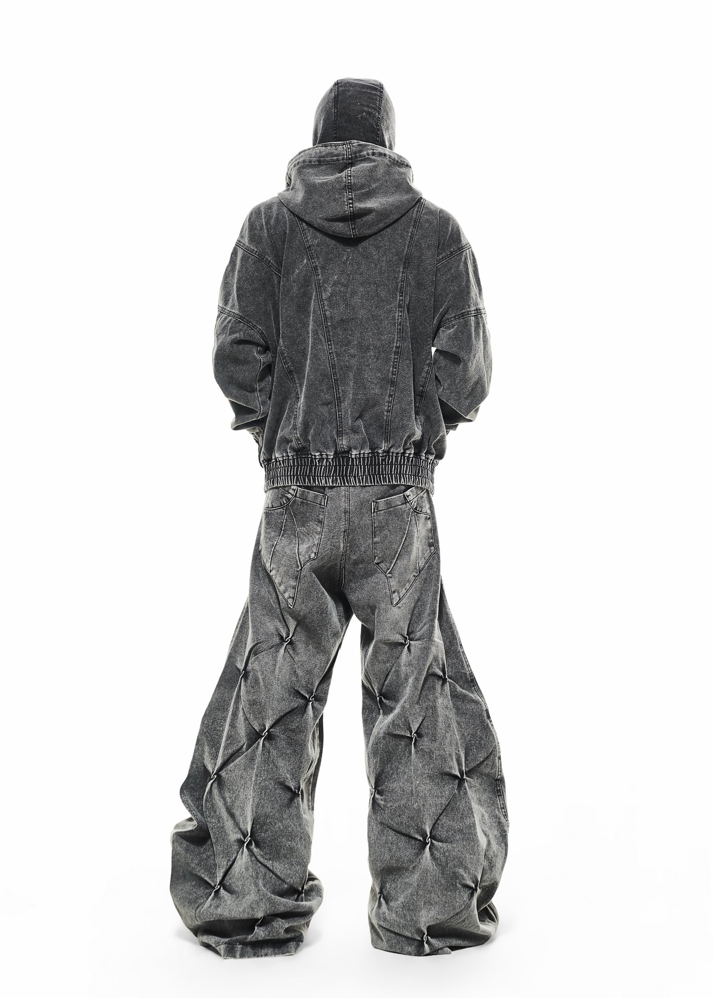 DENIM WASH NINJA HOODIE - AH026