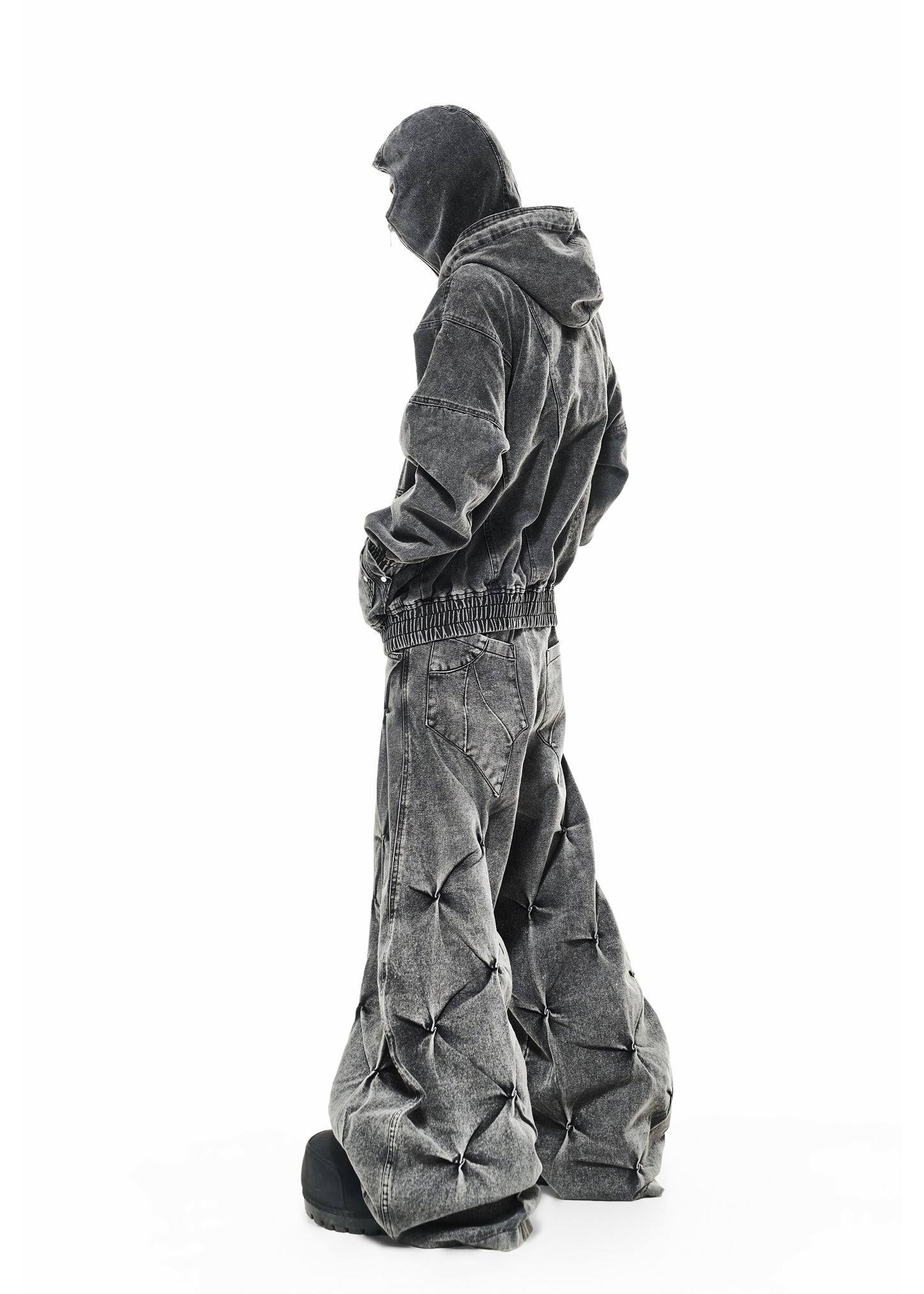 DENIM WASH NINJA HOODIE - AH026