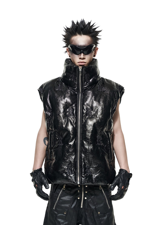 "R" LOGO EMBROIDRED PUFFER VEST - AK092