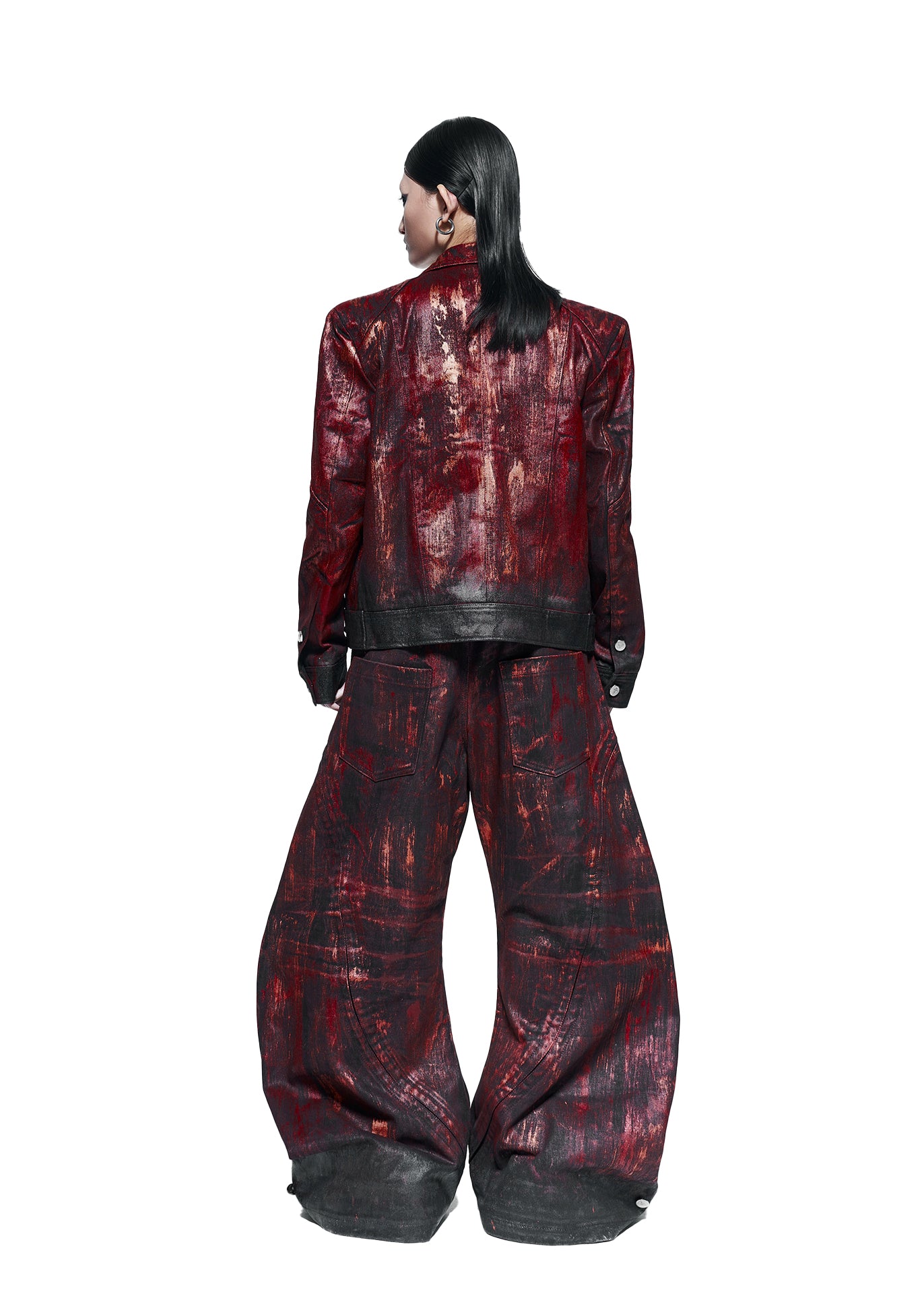 BLOOD WAXED S-WIDE PANTS - QD115D – RICH WORLDWIDE