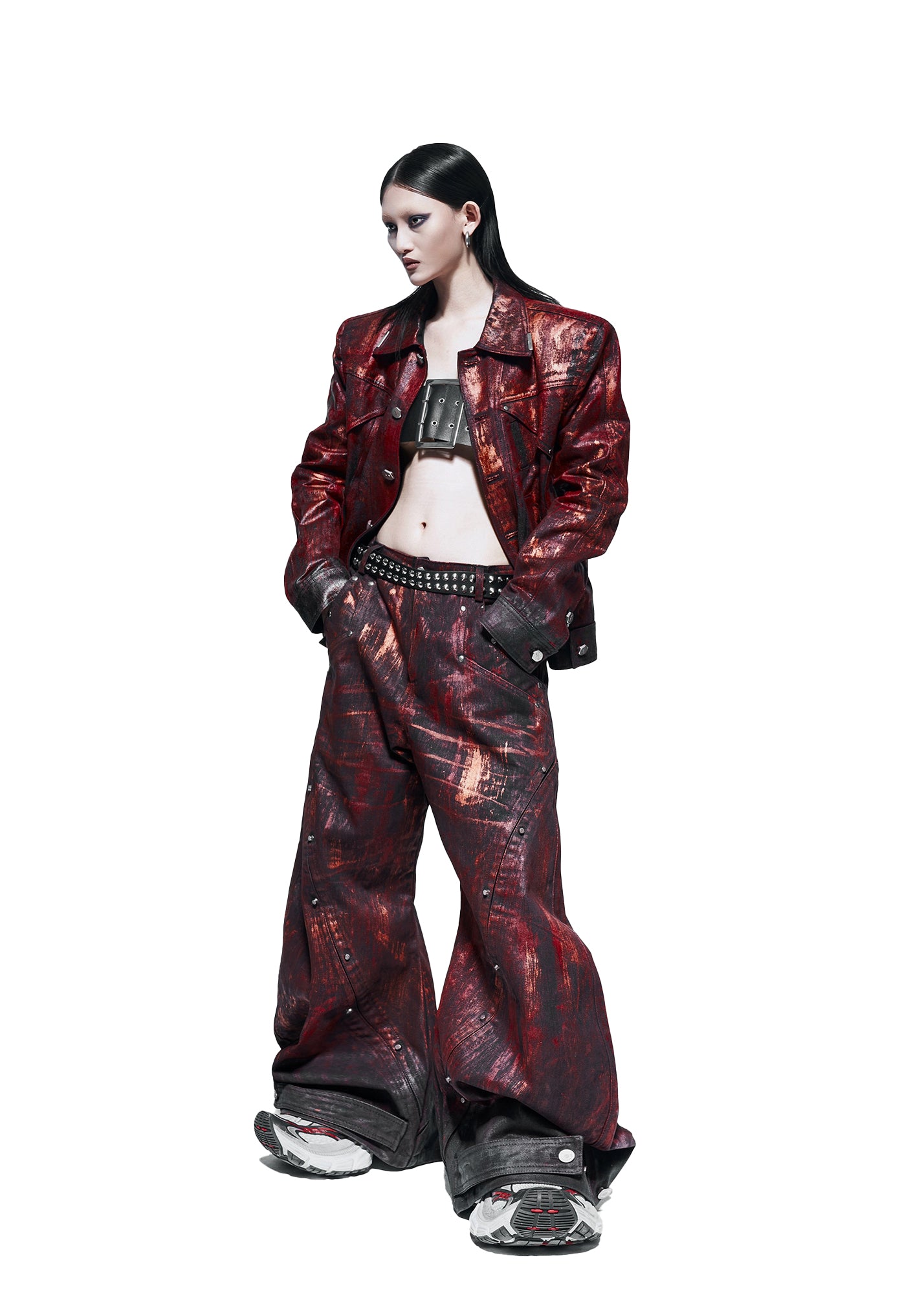 BLOOD WAXED S-WIDE PANTS - QD115D – RICH WORLDWIDE