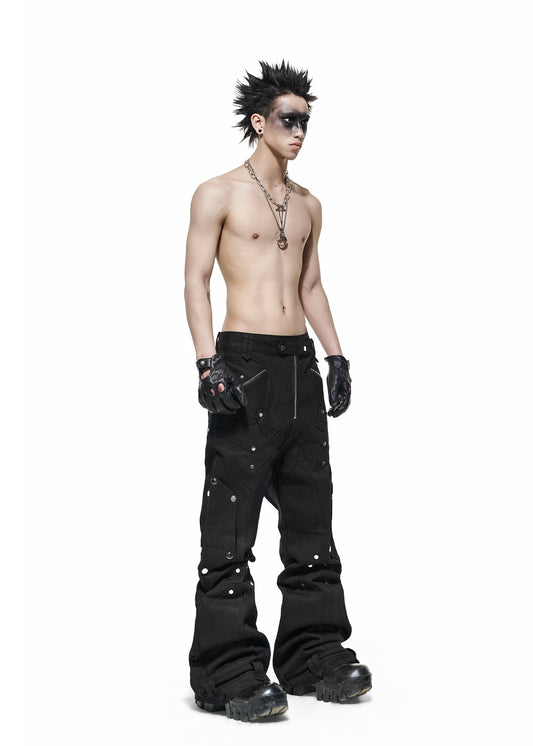 DARK KNIGHT FLARE PANTS - QD116A